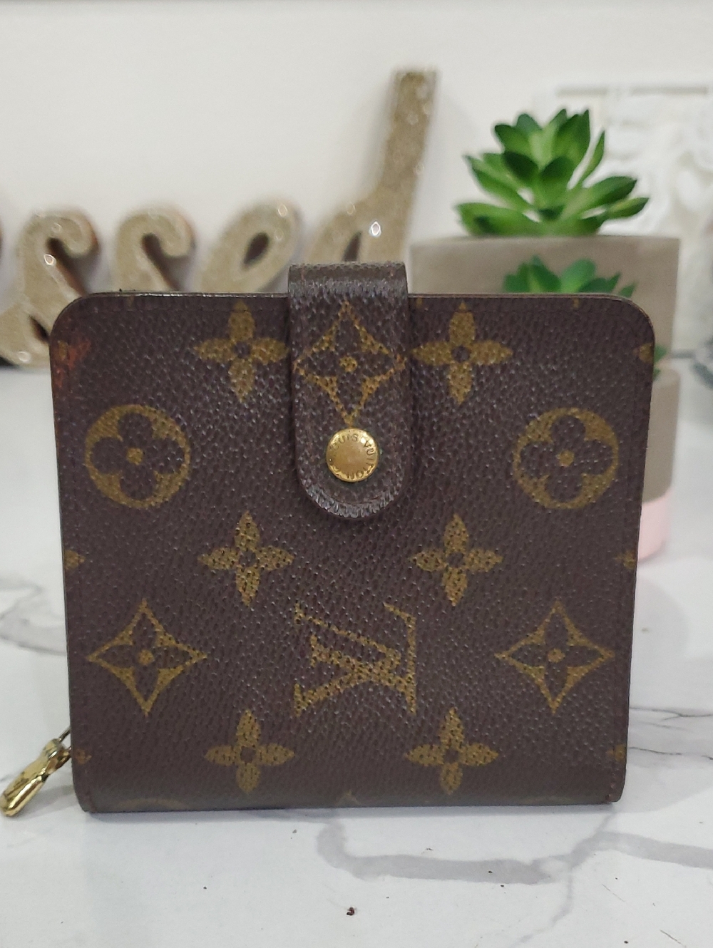 Louis Vuitton Brown Monogram Bifold Compact Zip around Wallet🤎